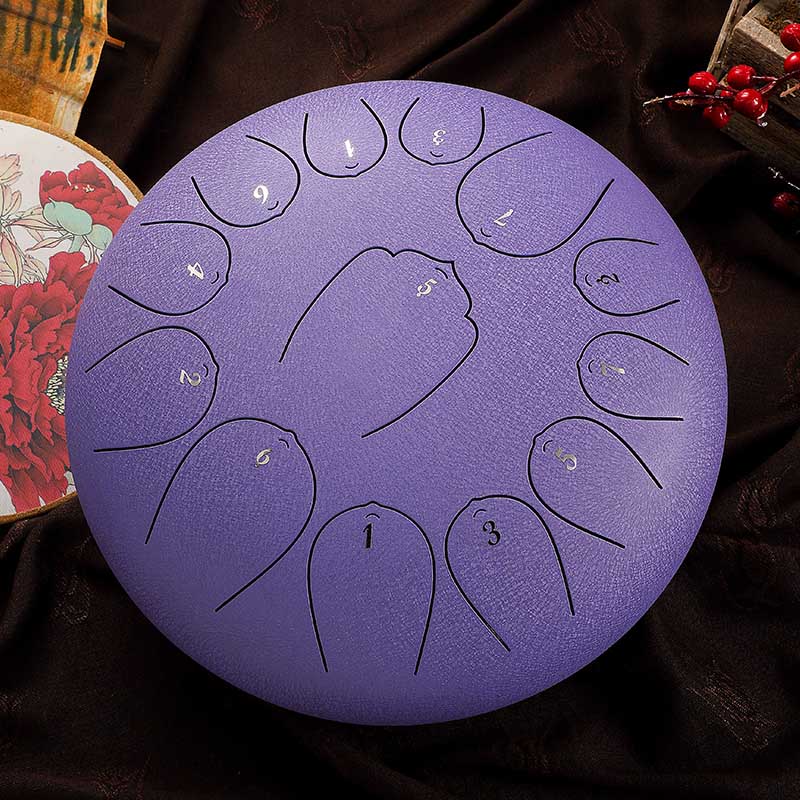 BeatRise 「Lotus X」 Series - 12 Inch 13 Notes - Carbon Steel - Tongue Drum (C Major) - BeatRise Music