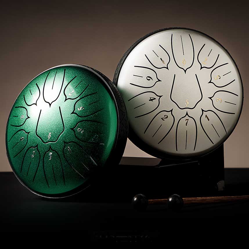 BeatRise 「Lotus」 Series - 6 Inch 11 Notes - Carbon Steel - Tongue Drum (D Major) - BeatRise Music