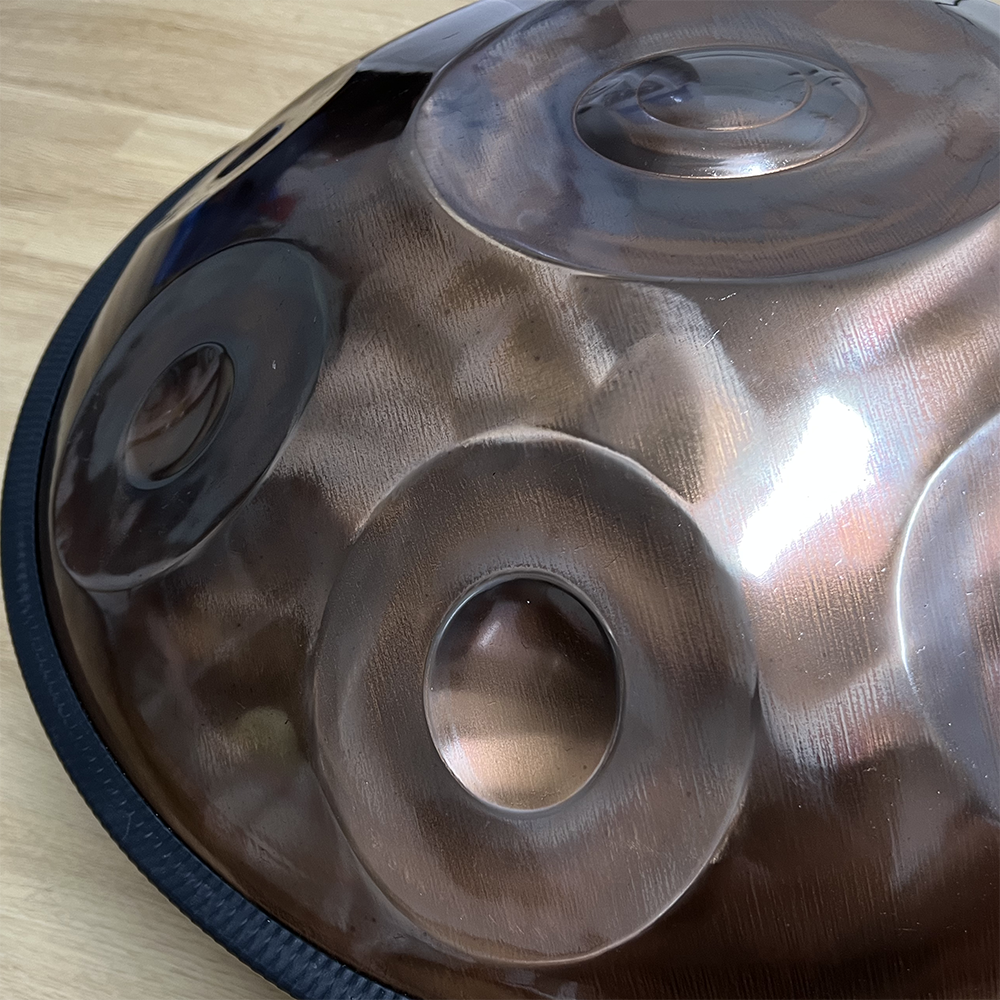 BeatRise Série « StartSonic » - D Kurd 9 - 440 Hz - Handpan en acier inoxydable - Champagne Gold (Précommande)