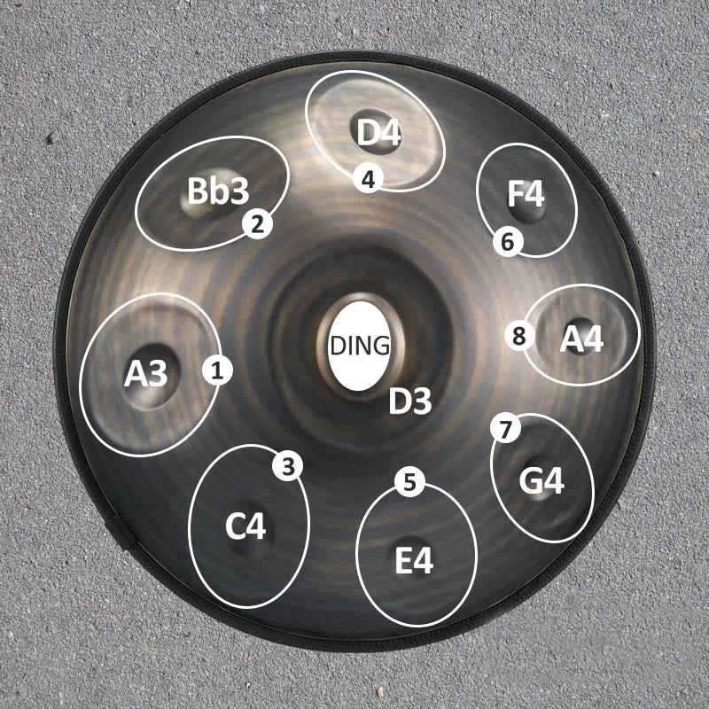 BeatRise「NitroSonic」Series - D Kurd 9 - Nitrided Steel Handpan - Retro - BeatRise Music