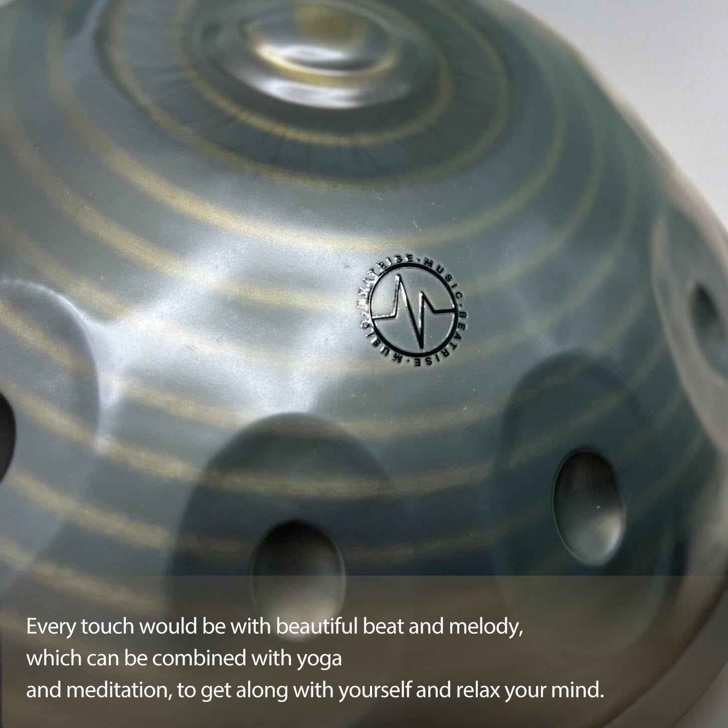 BeatRise「NitroSonic」Series - D Kurd 10 - Nitrided Steel Handpan - Retro - BeatRise Music