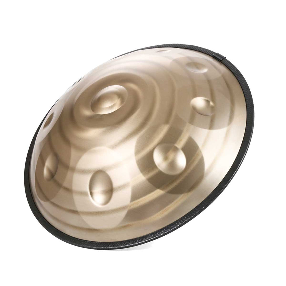 BeatRise 「LiteSonic」Series - D Kurd 9/10/12 - 440 Hz - Stainless Steel Handpan - Gold Spiral (Pre-order) - BeatRise Music