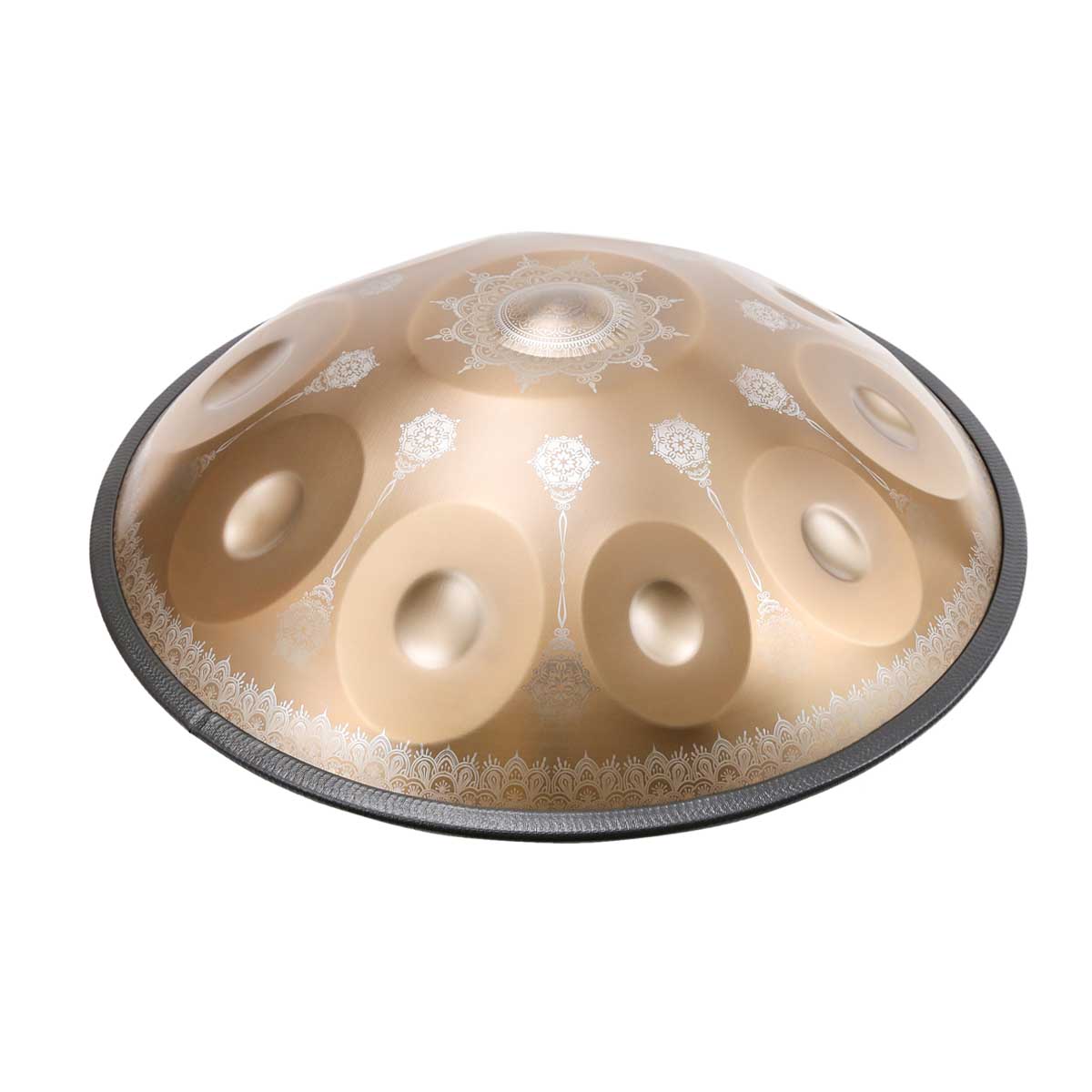 BeatRise 「LiteSonic」Series - D Kurd 9/10/12 - 440 Hz - Stainless Steel Handpan - Gold Datura (Pre-order) - BeatRise Music