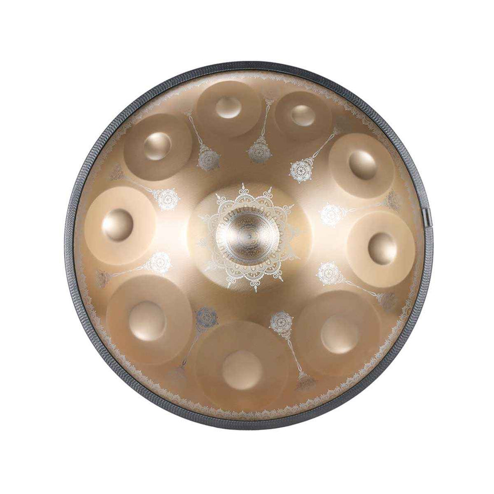 BeatRise 「LiteSonic」Series - D Kurd 9/10/12 - 440 Hz - Stainless Steel Handpan - Gold Datura (Pre-order) - BeatRise Music