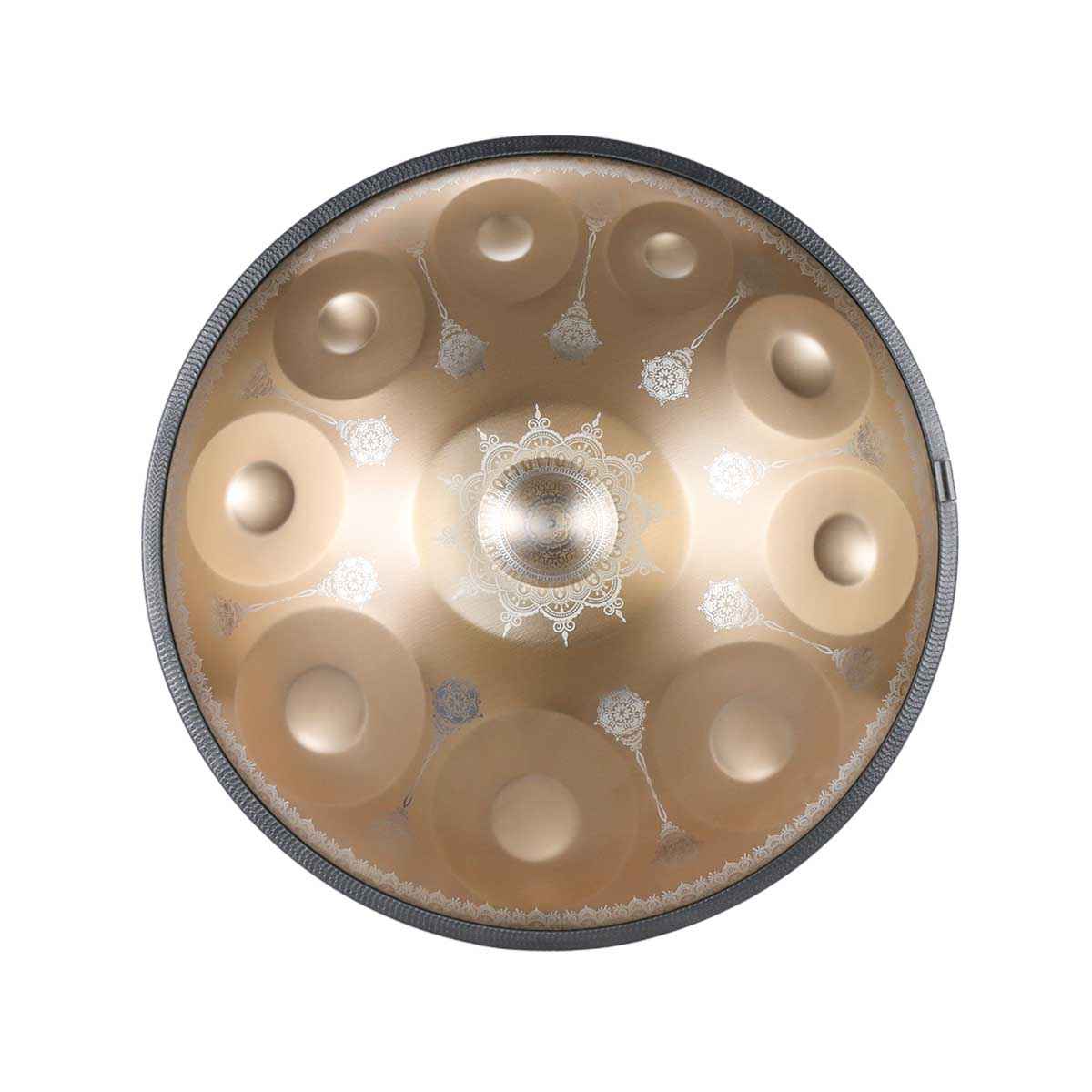 BeatRise 「LiteSonic」Series - D Kurd 9/10/12 - 440 Hz - Stainless Steel Handpan - Gold Datura (Pre-order) - BeatRise Music