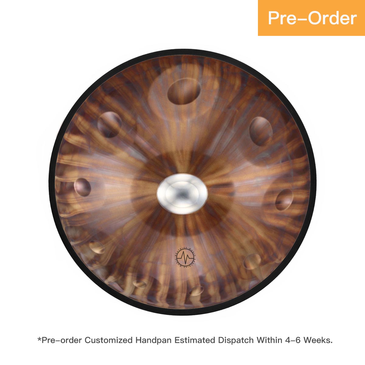 BeatRise「ProSonic」Series - Optional Scales - Stainless Steel Handpan - Stripes Pattern - BeatRise Music