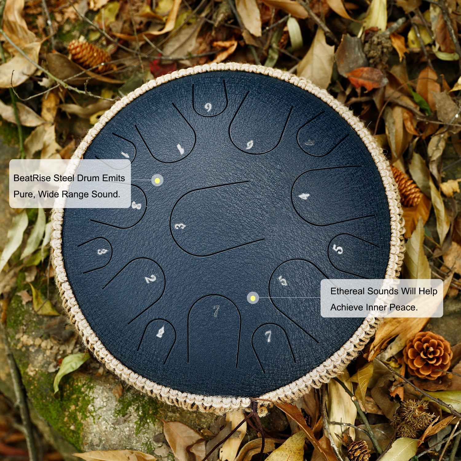 BeatRise 14 Inch 15 Notes Steel Tongue Drum (D Major) - BeatRise Music