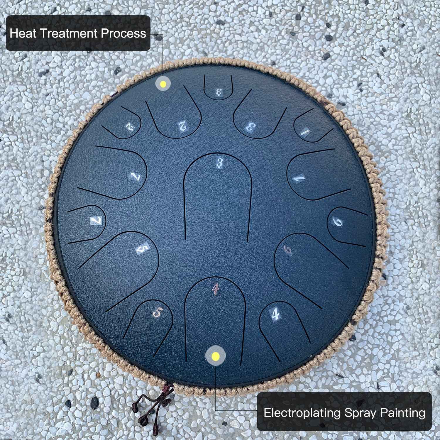 BeatRise 14 Inch 15 Notes Steel Tongue Drum (D Major) - BeatRise Music