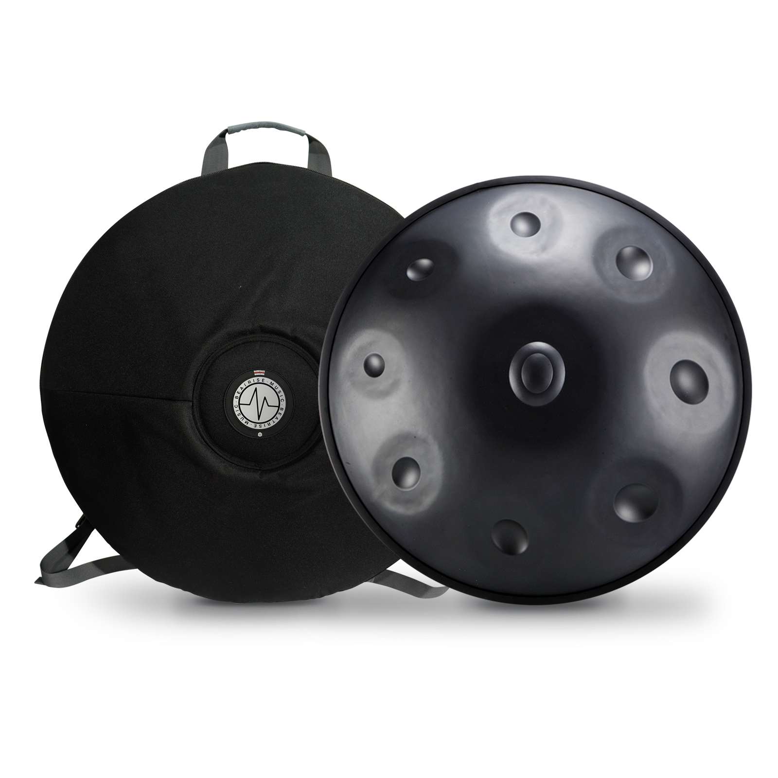 BeatRise「NitroSonic」Series - D Kurd 9  - Nitrided Steel Handpan - Space Grey - BeatRise Music