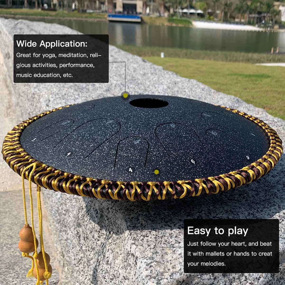 BeatRise 14 Inch 14 Notes Steel Tongue Drum (C Major) - BeatRise Music