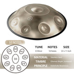 BeatRise 「StartSonic」Series - D Kurd 10 - 432Hz - Stainless Steel Handpan - Champagne Gold (Pre-order) - BeatRise Music