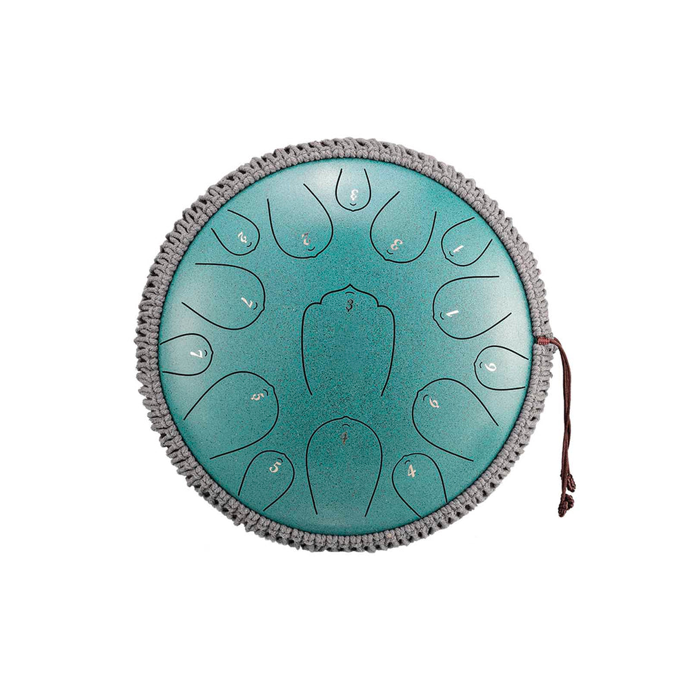 BeatRise 「Lotus X」 Series - 14 Inch 15 Notes - Carbon Steel - Steel Tongue Drum (D Major)