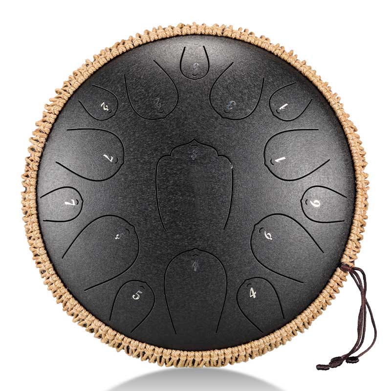 BeatRise 「Lotus X」 Series - 14 Inch 15 Notes - Carbon Steel - Tongue Drum (D Major)