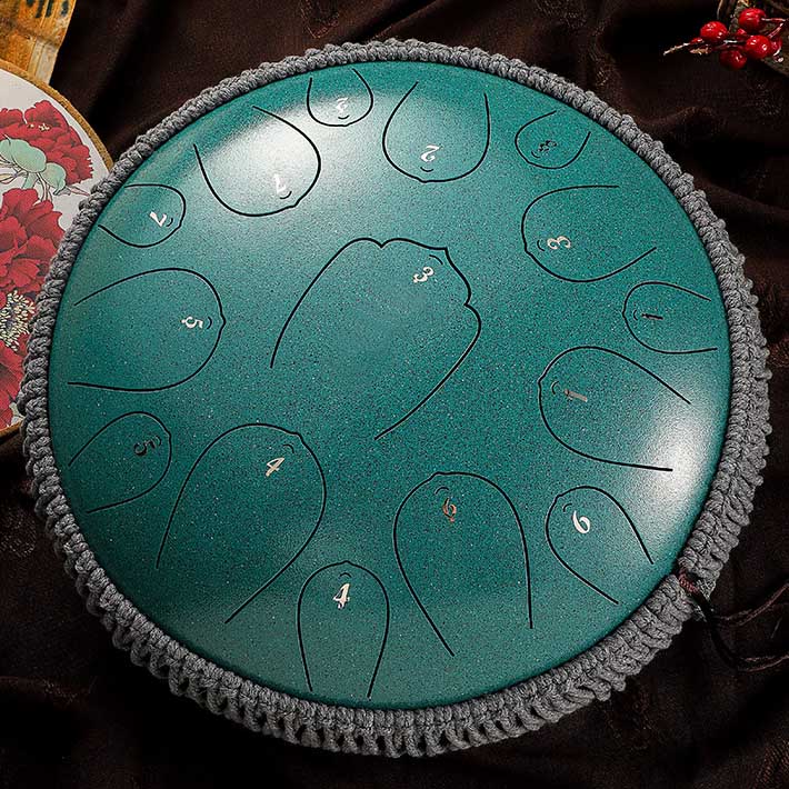 BeatRise 「Lotus X」 Series - 14 Inch 15 Notes - Carbon Steel - Tongue Drum (D Major)