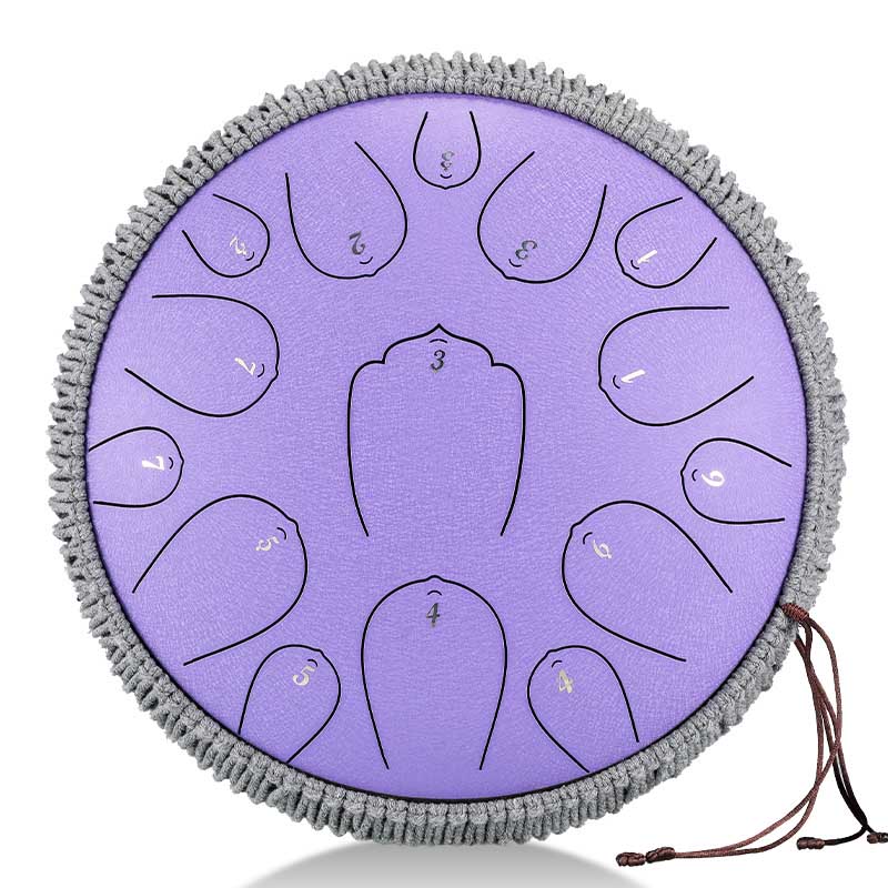 BeatRise 「Lotus X」 Series - 14 Inch 15 Notes - Carbon Steel - Tongue Drum (D Major)