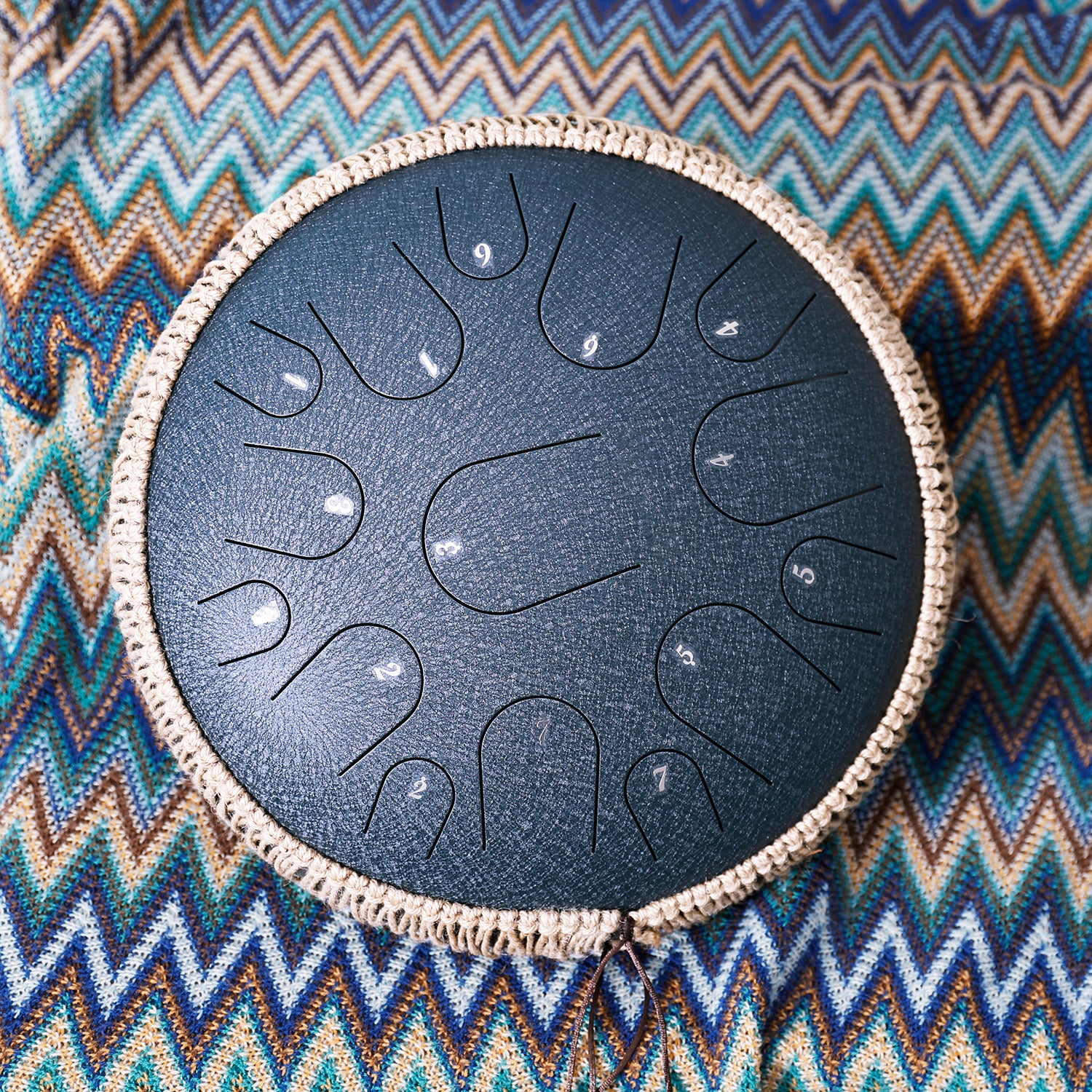 BeatRise 13 Inch 15 Notes Steel Tongue Drum in Key D Major (Navy Blue)