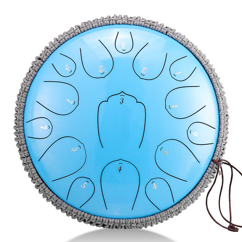 BeatRise 「Lotus X」 Series - 14 Inch 15 Notes - Carbon Steel - Tongue Drum (D Major)