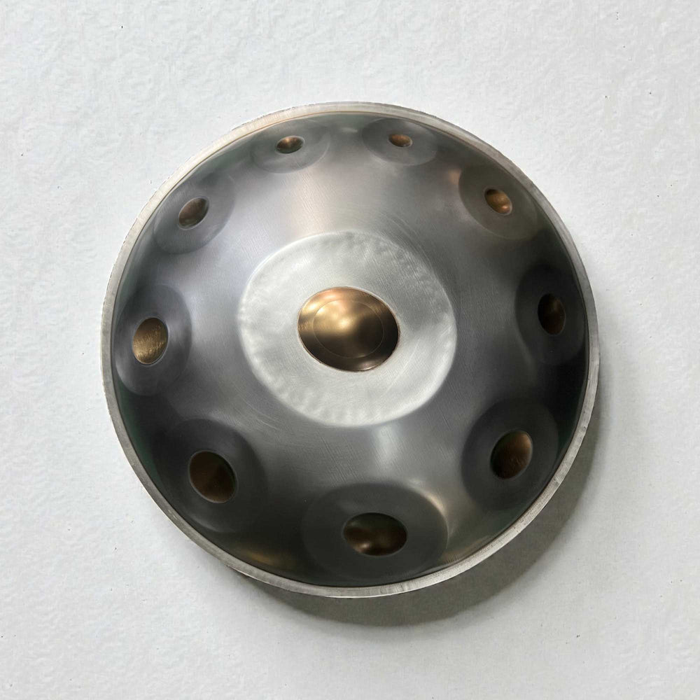 BeatRise Série « StartSonic » - D Kurd 9 - 440 Hz - Handpan en acier inoxydable - Champagne Gold (Précommande)