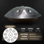 BeatRise「NitroSonic」Series - D Kurd 10 - Nitrided Steel Handpan - Retro - BeatRise Music