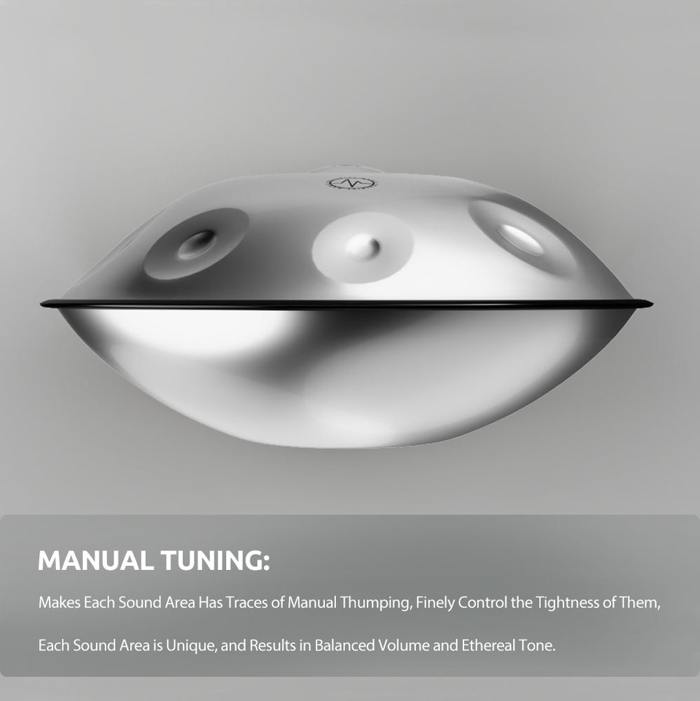 Handpan in D Kurd 10 - Stainless Steel - Silver - BeatRise Music