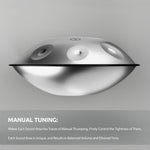 BeatRise 「StartSonic」Series - D Kurd 10 - 432Hz - Stainless Steel Handpan - Silver (Pre-order) - BeatRise Music