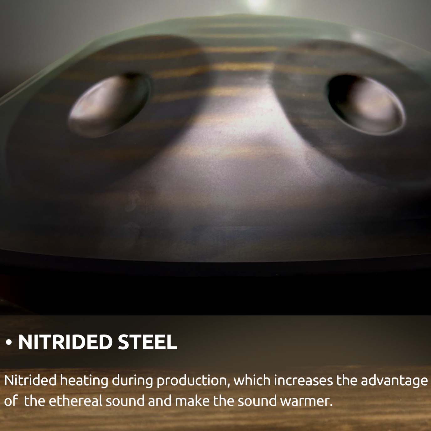 BeatRise「NitroSonic」Series - D Kurd 9 - Nitrided Steel Handpan - Retro