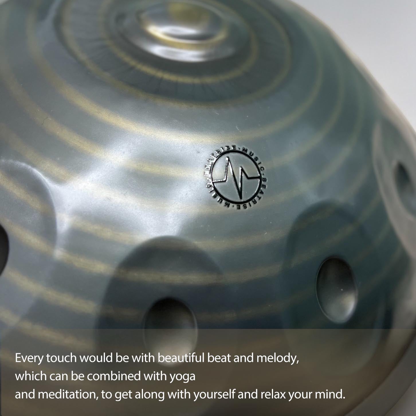 BeatRise「NitroSonic」Series - D Kurd 9 - Nitrided Steel Handpan - Retro