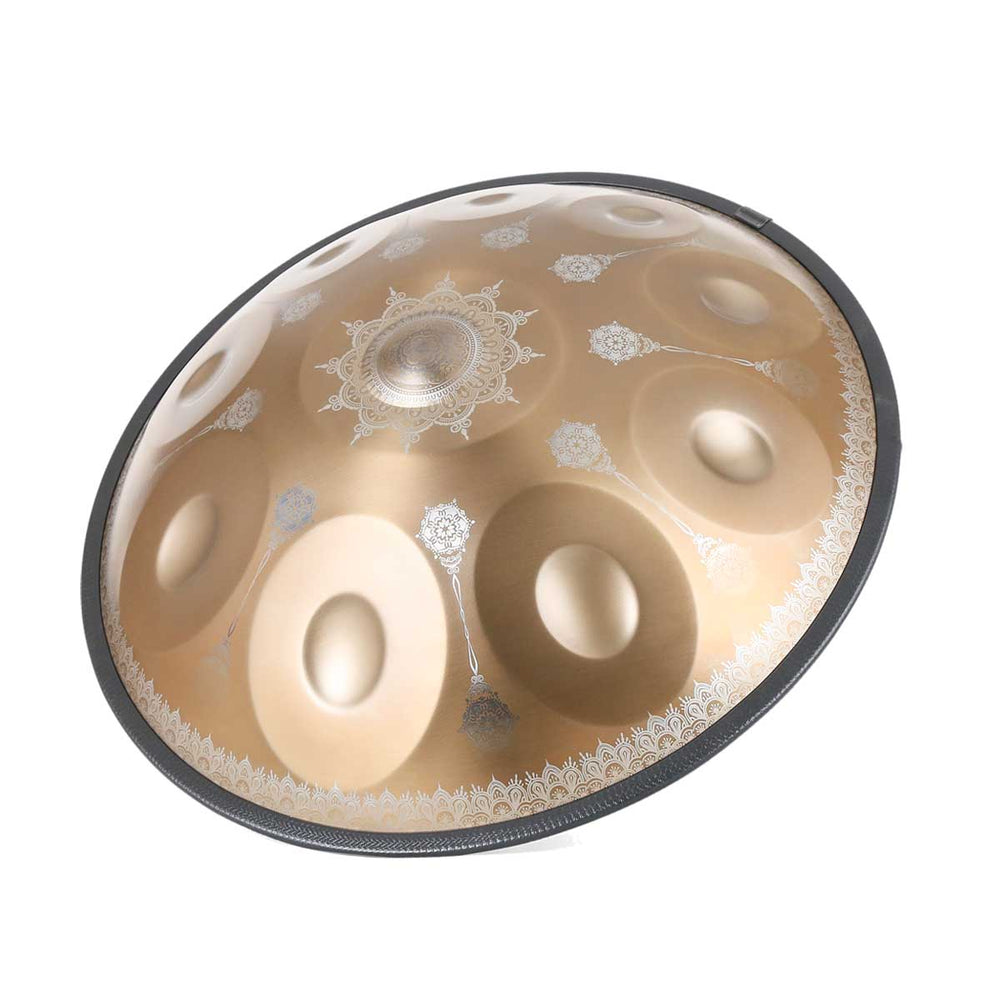 BeatRise 「LiteSonic」Series - D Kurd 9/10/12 - 440 Hz - Stainless Steel Handpan - Gold Datura (Pre-order)