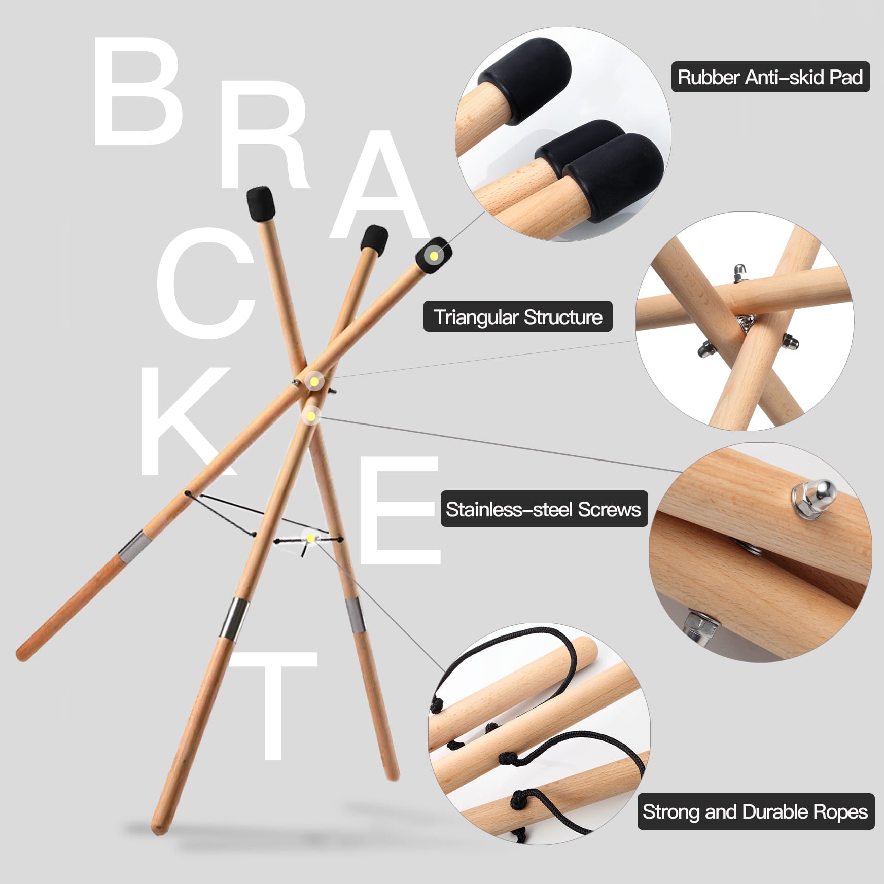 BeatRise Tongue Drum and Hanpan Drum Bracket (Dual Function)