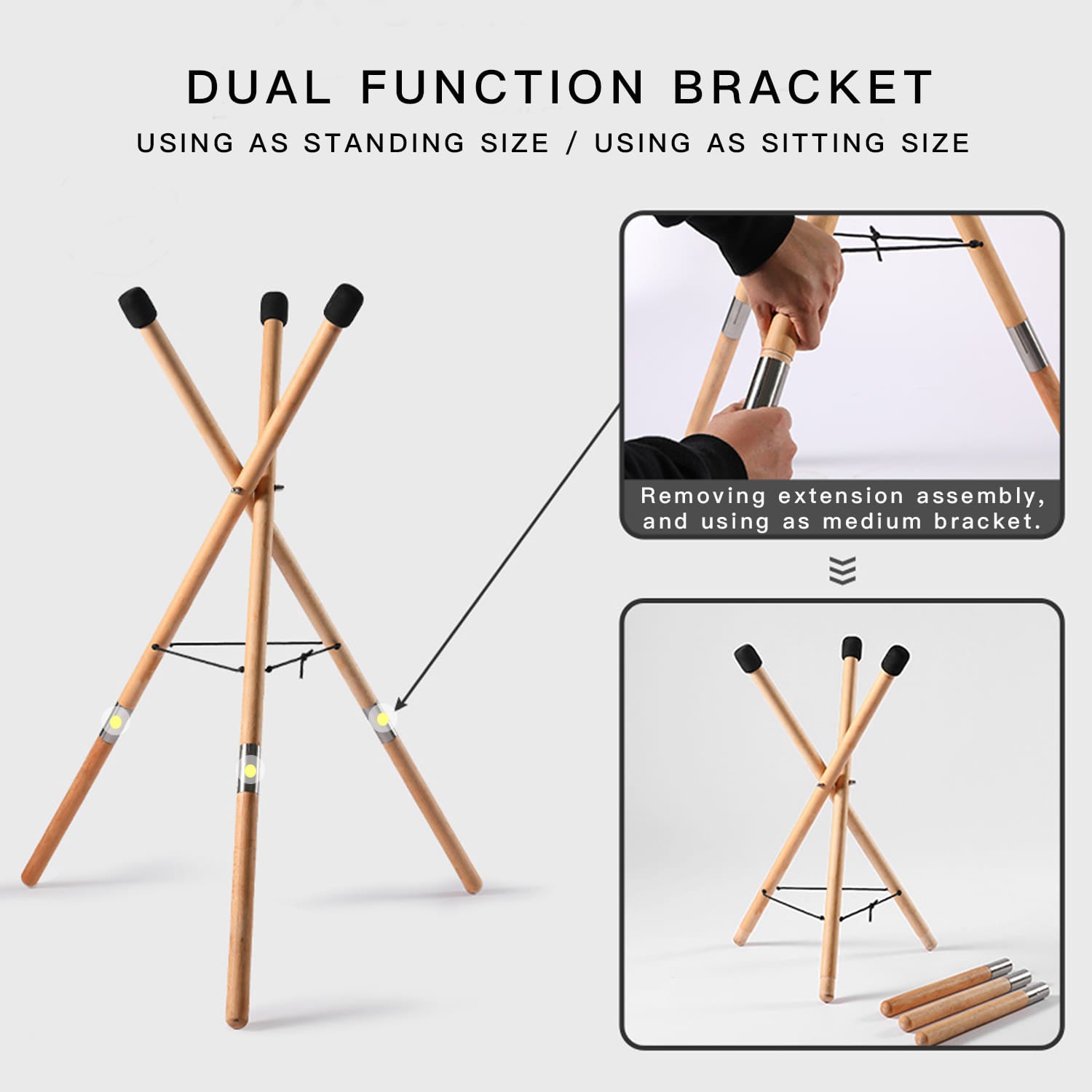 BeatRise Tongue Drum and Hanpan Drum Bracket (Dual Function)